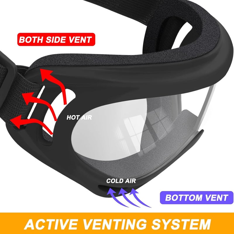 OXG Store نظارات دراجة نارية مزدوجة مع 2 غطاء رقبة، حماية UV400 لنظارات الدراجات الترابية والدراجات النارية وموتوكروس وATV والتزلج - Image 4
